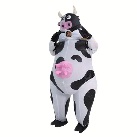 Adorable Halloween Cow Inflatable Costume Set for Men and Women