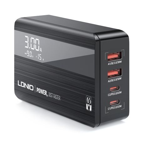 Fast Charging Hub Adapter 65Watt with 2 USB+2 Type C Port-(A4808Q)-LDNIO