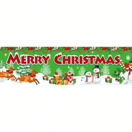 1Pc Merry Christmas Banner, Hanging Banner With Santa Claus