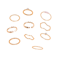 10 Pieces Rhinestone & Faux Pearl Decor Ring