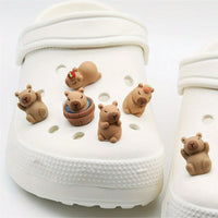 Cute Capybara Cartoon Shoe Charms - 5 Piece