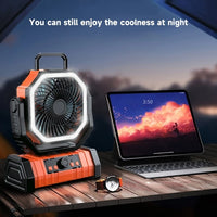 F6 - Portable Outdoor Oscillating LED & Remote Controlled Fan - Green