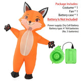 Inflatable Fox Costume for Adults - Orange & Black Furry