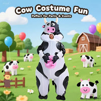 Adorable Halloween Cow Inflatable Costume Set for Men and Women