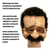 Realistic Half-Face Old Man Latex Mask