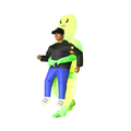 Caught by an Alien Inflatable Costume Light up With Led's