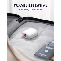 LDNIO - A3511Q - 3 Port Wall Charger With iPhone Cable 65W - White