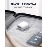 LDNIO - A3511Q - 3 Port Wall Charger With iPhone Cable 65W - White