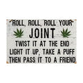 2D Flat Vintage "Roll, Roll, Roll Your Joints" Wooden Sign