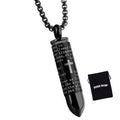 Men Feather Charm Necklace Black Black