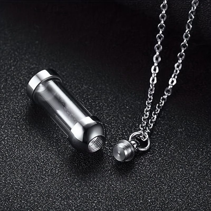 Elegant Silver Vial Necklace