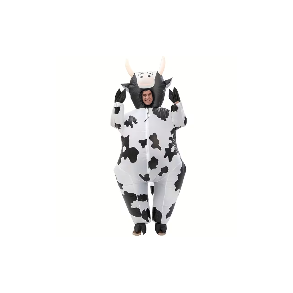 Black & White Adult Inflatable Cow Costume