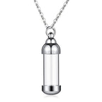 Elegant Silver Vial Necklace