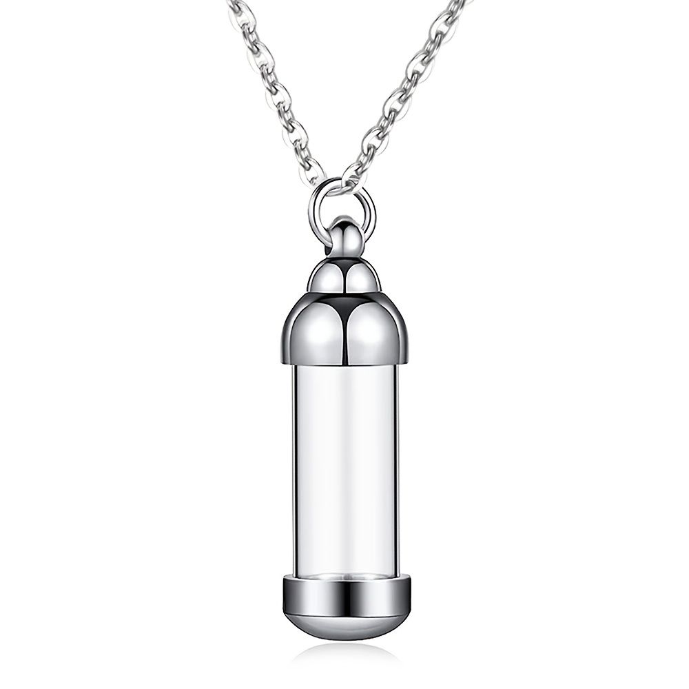 Elegant Silver Vial Necklace
