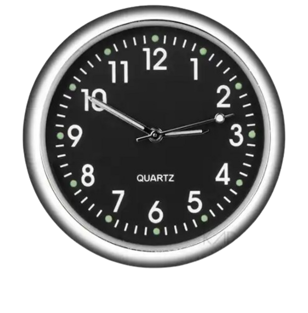 Car self adhesive Analog clock - Black