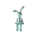 Modern 2-Piece Plastic Rabbit Figurines - Green