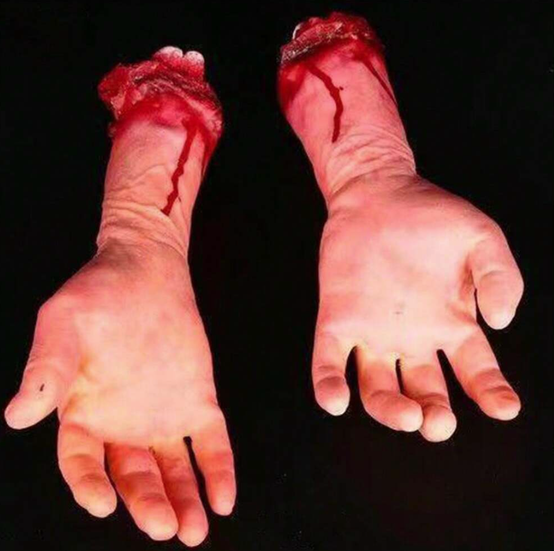 Scary Fake Bloody Severed Hand - Prank - Halloween - Right Hand