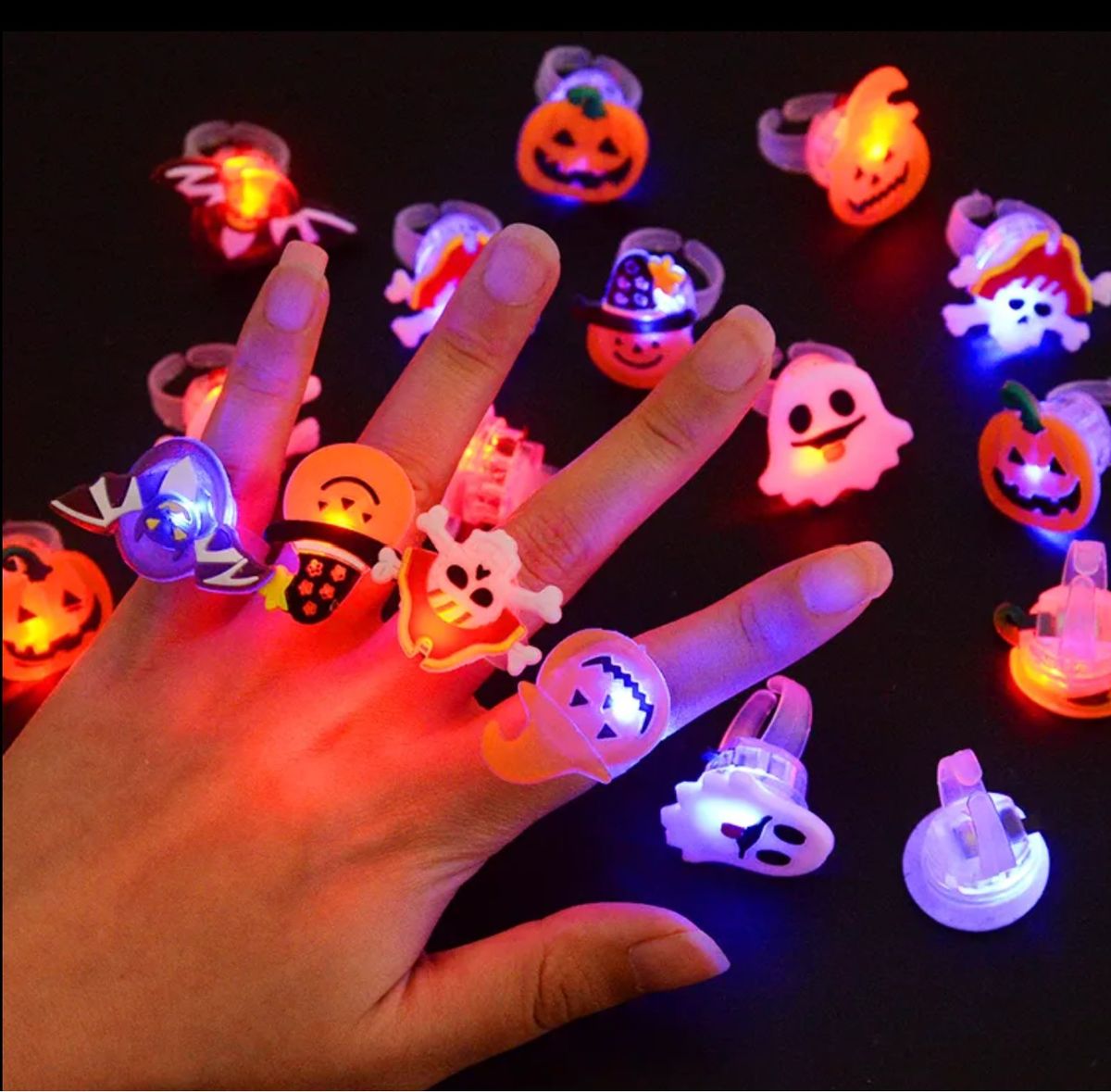 Halloween Rings Lights random X 10