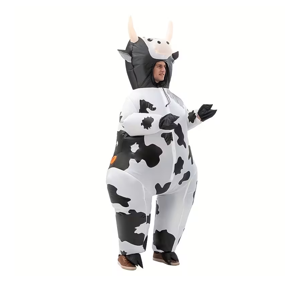 Black & White Adult Inflatable Cow Costume