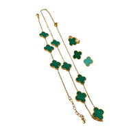 Clover Stainless Steel Gold Plated Set - Green
