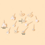 Rhinestone & Faux Pearl Decor Stud Earrings (6 Pairs)