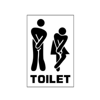 PVC Wall Sticker, Funny Waterproof Removable Toilet Seat Entrance Sign