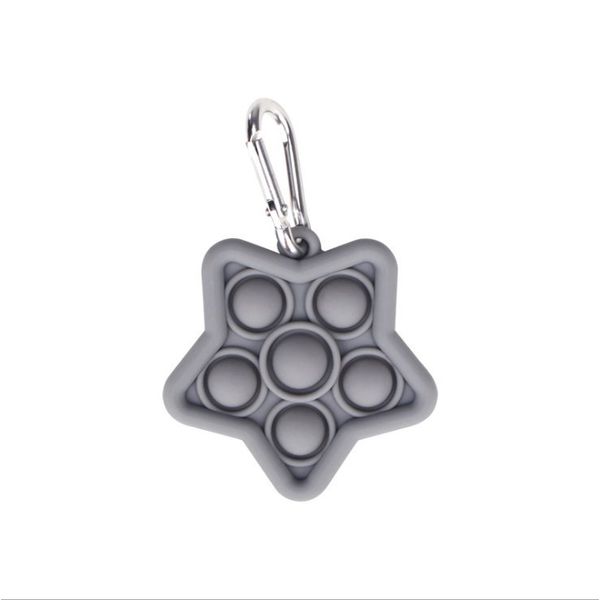 Fidget , Mini Portable Pop It Fidget Bubble Popping Sensory Fidget Star - Grey