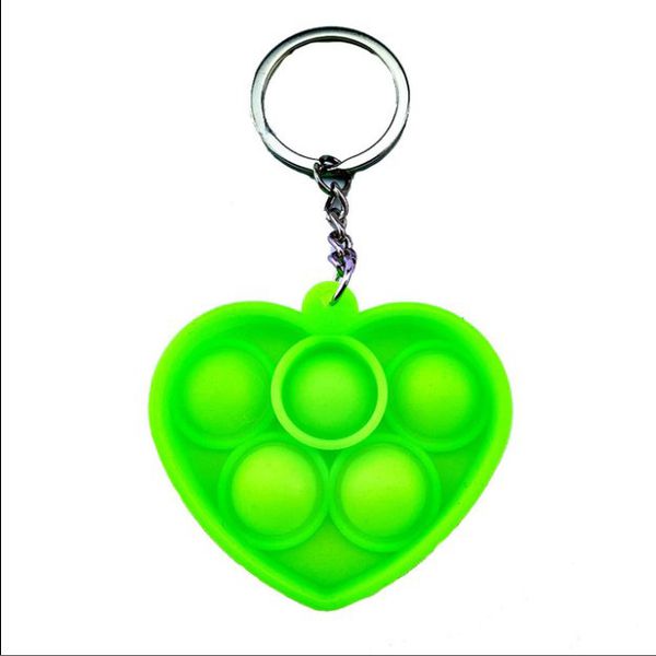 Fidget , Mini Portable Pop It Fidget Bubble Popping Sensory Fidget Heart - Green