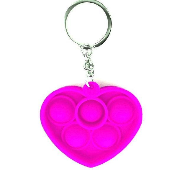 Fidget , Mini Portable Pop It Fidget Bubble Popping Sensory Fidget Heart - Purple