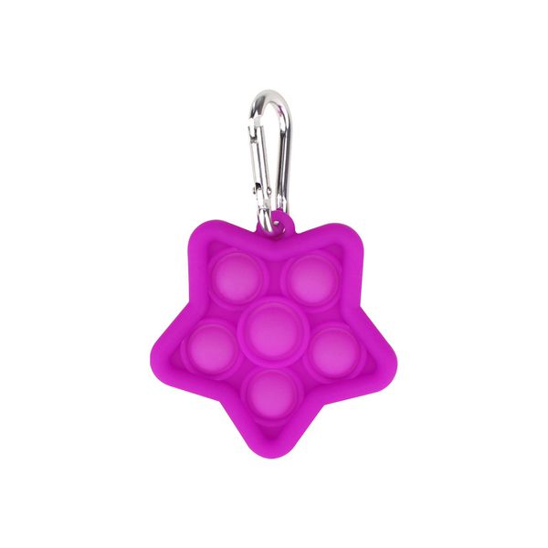 Fidget , Mini Portable Pop It Fidget Bubble Popping Sensory Fidget Star - Purple