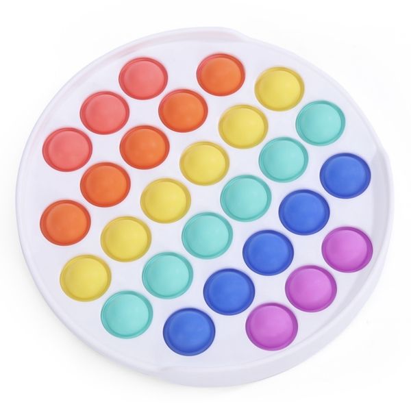 Fidget Simple Dimple Push Pop - Large Round - Rainbow
