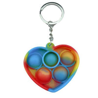 Fidget , Mini Portable Pop It Fidget Bubble Popping Sensory Fidget Heart - Rainbow