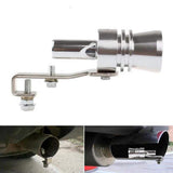 Aluminum Alloy Universal Turbo Sound Exhaust Muffler Pipe Whistle - Silver