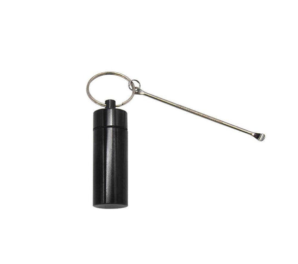 Aluminium Premium Black Snuff Container With Attached Spoon