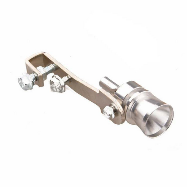 Aluminum Alloy Universal Turbo Sound Exhaust Muffler Pipe Whistle - Silver - M