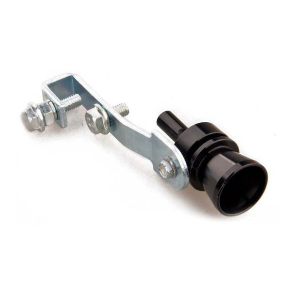Aluminum Alloy Universal Turbo Sound Exhaust Muffler Pipe Whistle - Black - S