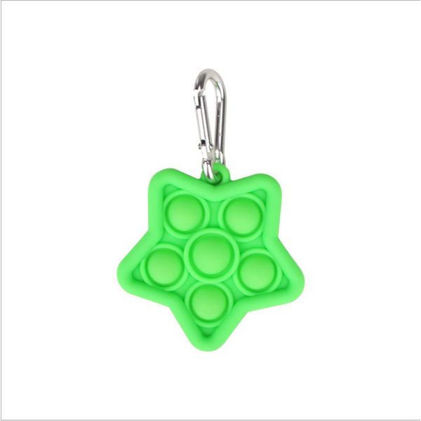 Fidget , Mini Portable Pop It Fidget Bubble Popping Sensory Fidget Star - Green