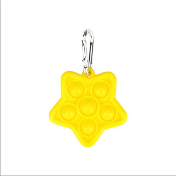 Fidget , Mini Portable Pop It Fidget Bubble Popping Sensory Fidget Star - Yellow